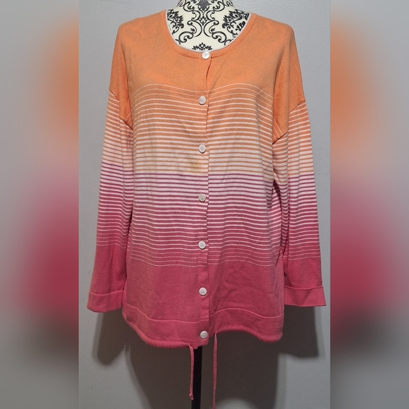 XL Olsen Orange and Pink Ombre Cardigan - Picture 1 of 4